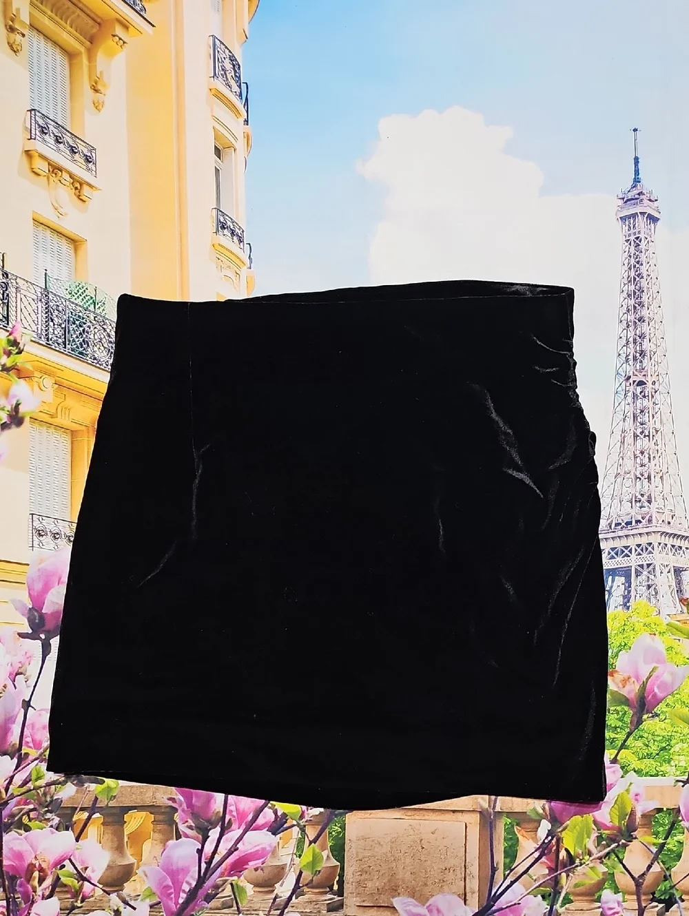 Endless‎ Rose Velvet Black Rouched Skirt Size Large New
